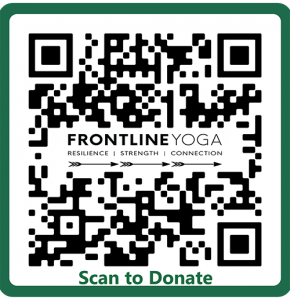 QR Code and donate button - Frontline Yoga